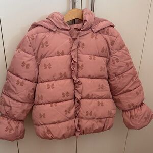 Mayoral Pink Bow Puff Jacket for Kids